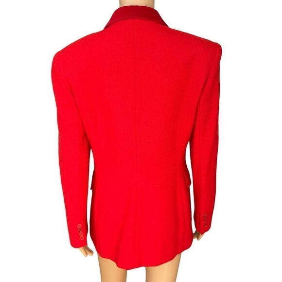Evan Picone vintage 100% lambs wool red jacket blazer size 4 - Picture 3 of 8